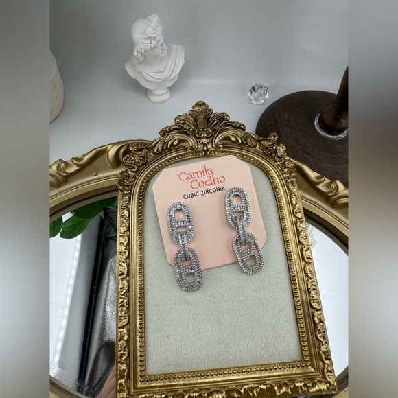 Camila Coelho Cubic Zirconia Chain-Link Earrings - Picture 6 of 9